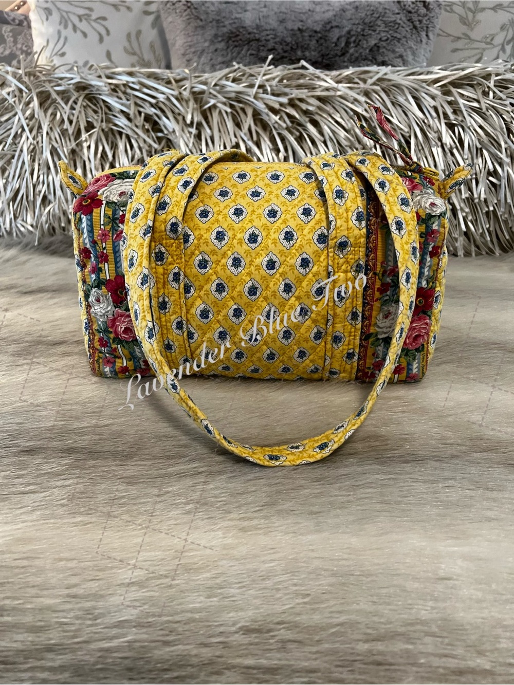 Vintage VERA BRADLEY Elizabeth 1997 1st Generation 100 Duffle Bag Yellow USA